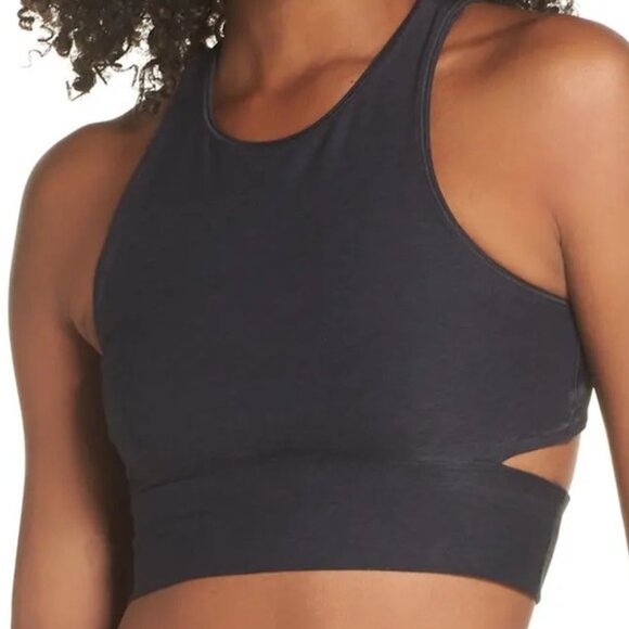 Outdoor Voices Slashback Charcoal Gray Crop Top Sports Bra - S - Picture 2 of 12